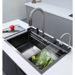 MODERN LAVA LOUÇA INOX NANO BLACK COM TORNEIRA E ACESSÓRIOS
