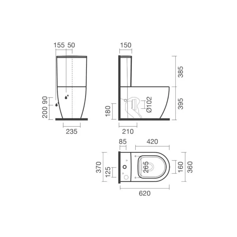 CORAL SANITA COMPACTA BTW D/D RIMLESS BRANCO S10063881700000 - Image 2